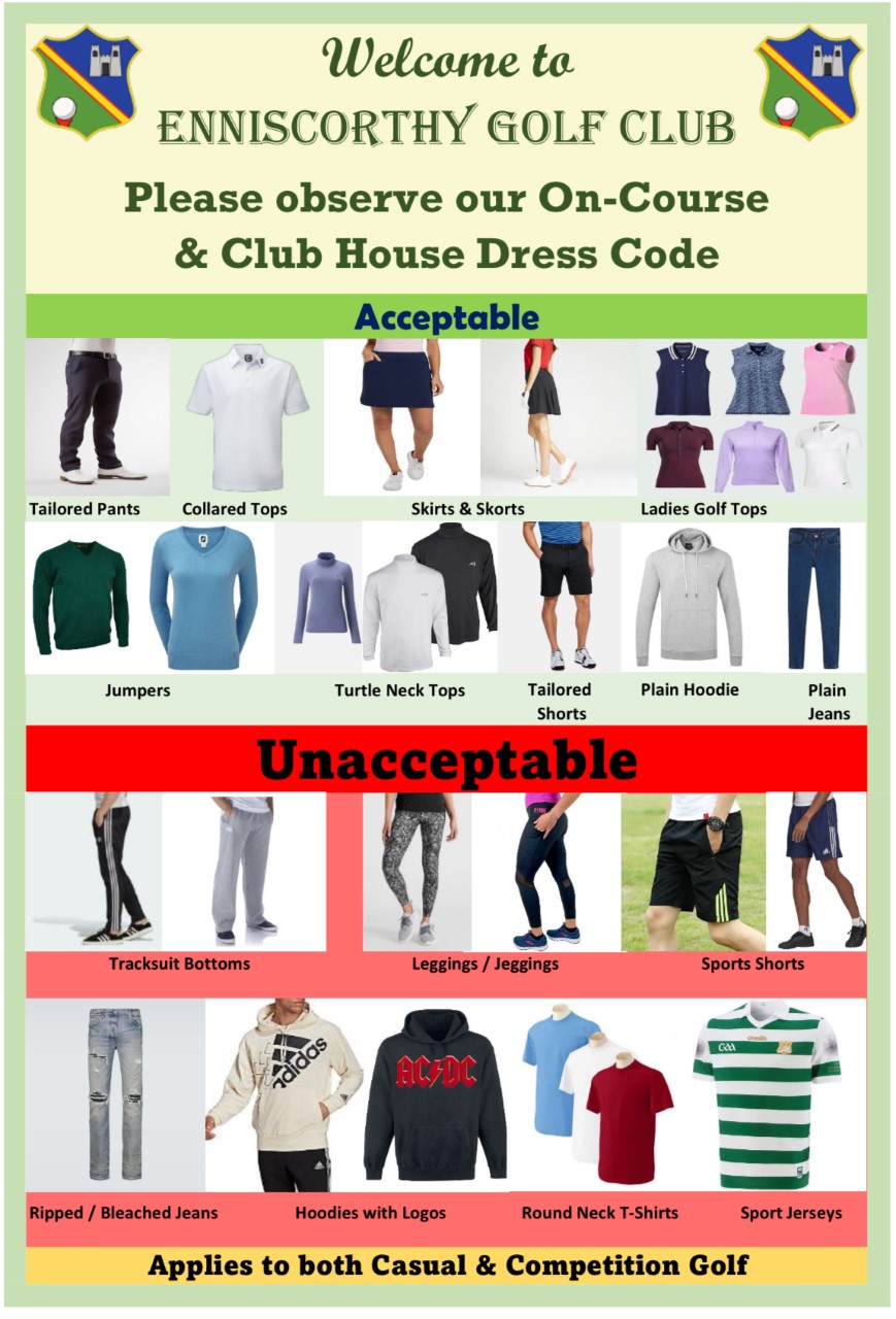 Dress Code & Etiquette - Enniscorthy Golf Club
